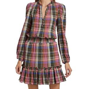 Veronica Beard Boho Chic Preppy Feminine Fairycore Edgy Whimsical Plaid Mini 8